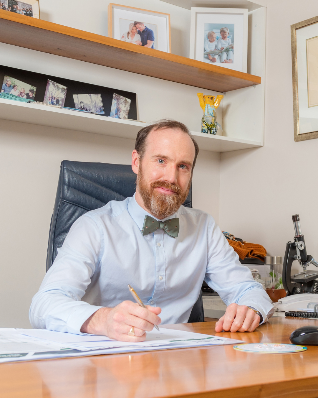 Dr Douglas Whistance at his desk