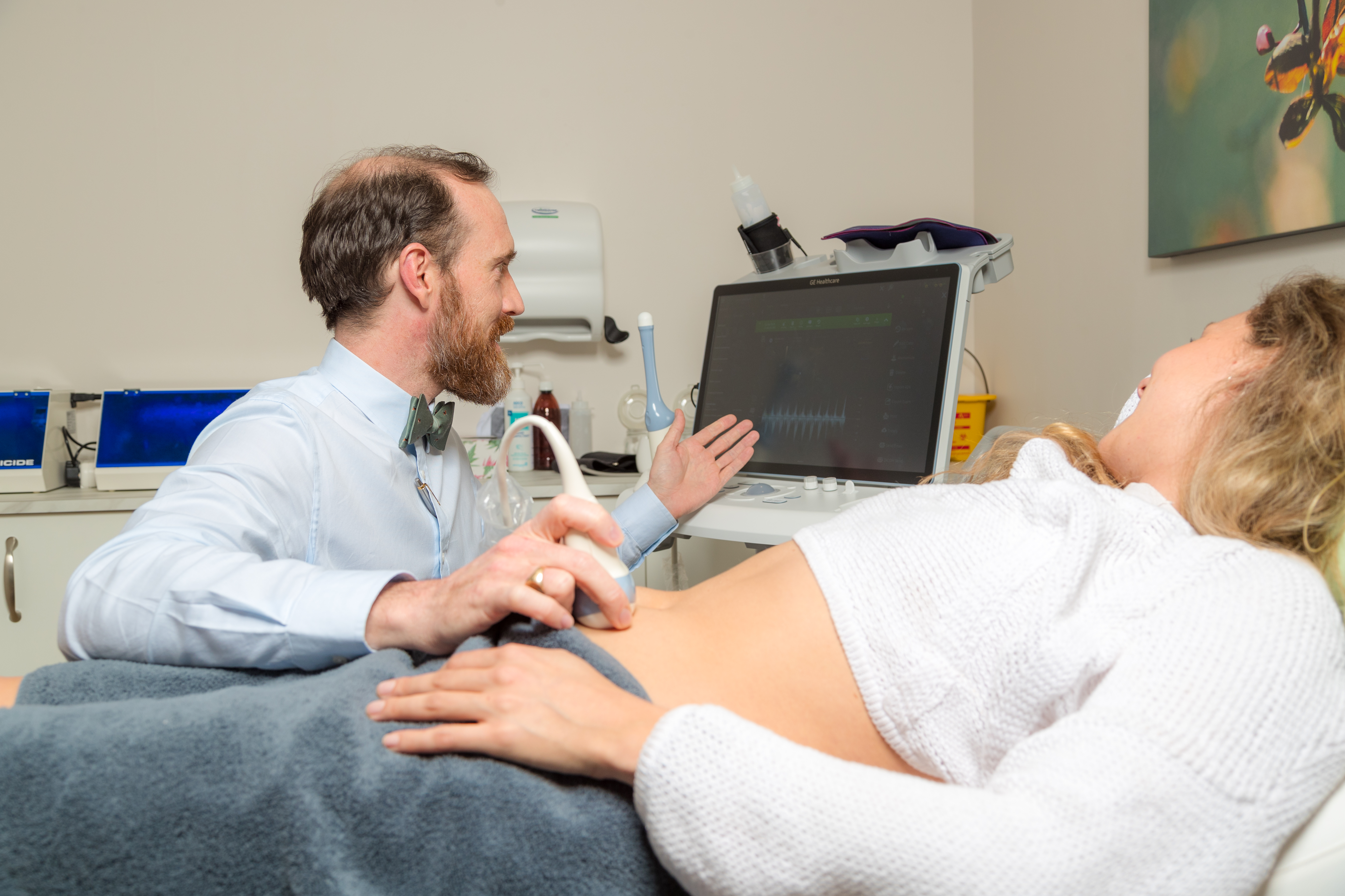 Dr Whistance performing a scan
